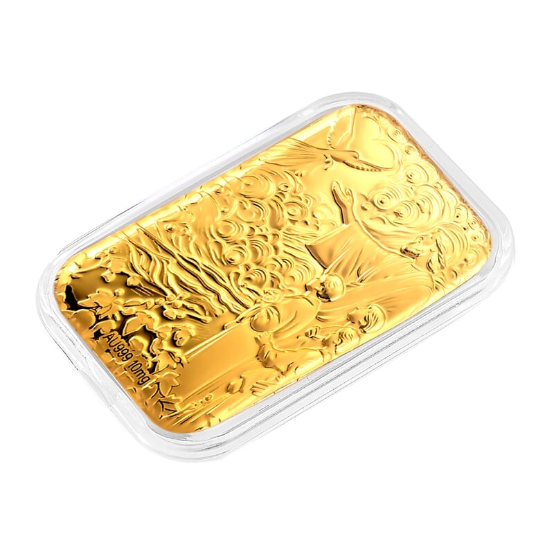 24K Gold Jesus Christ Standing with Outstretched Arms Embossed Sheet (31x45.5mm) 10mg