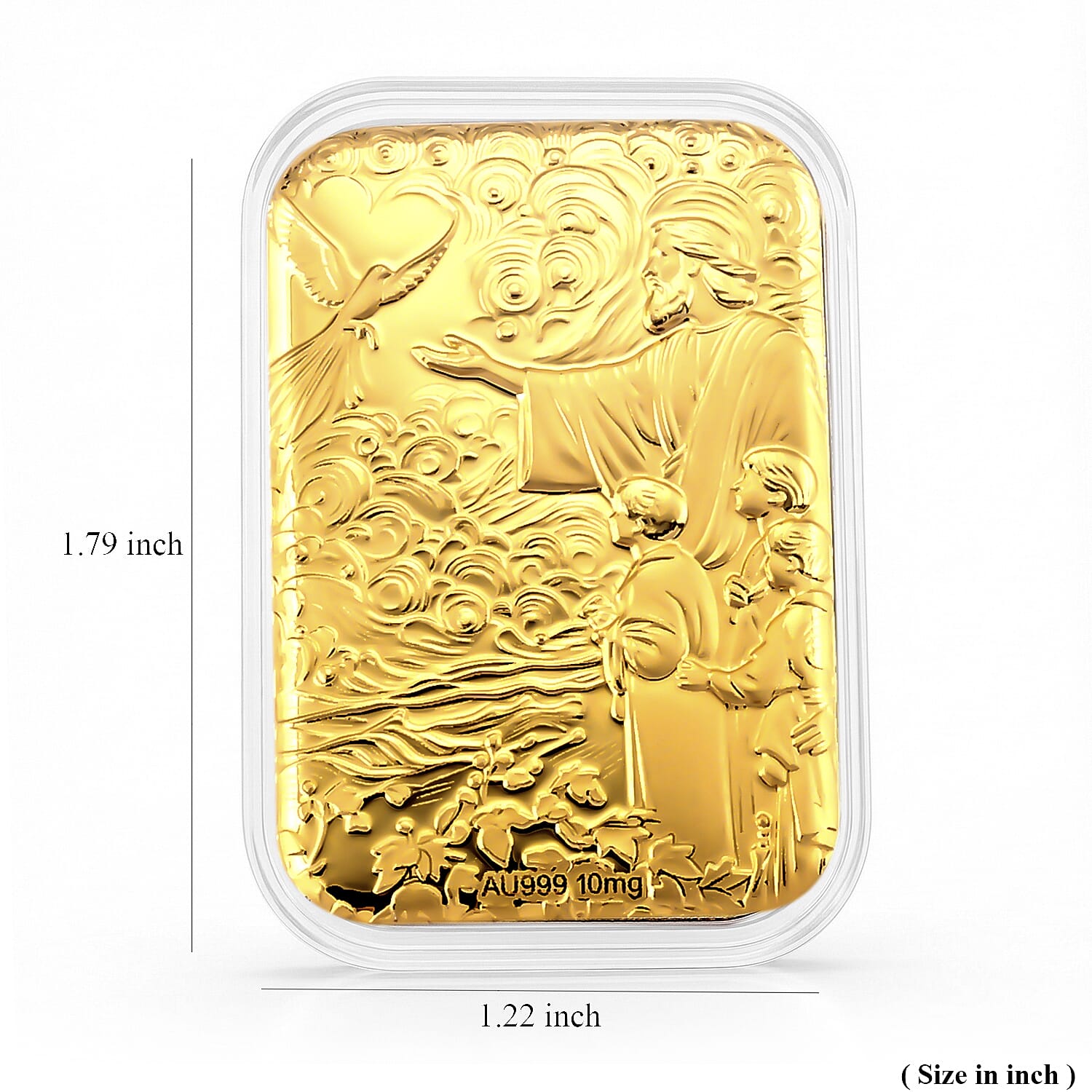 24K Gold Jesus Christ Standing with Outstretched Arms Embossed Sheet (31x45.5mm) 10mg