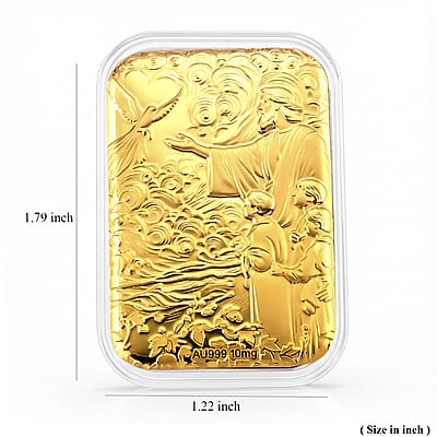 24K Gold Jesus Christ Standing with Outstretched Arms Embossed Sheet (31x45.5mm) 10mg
