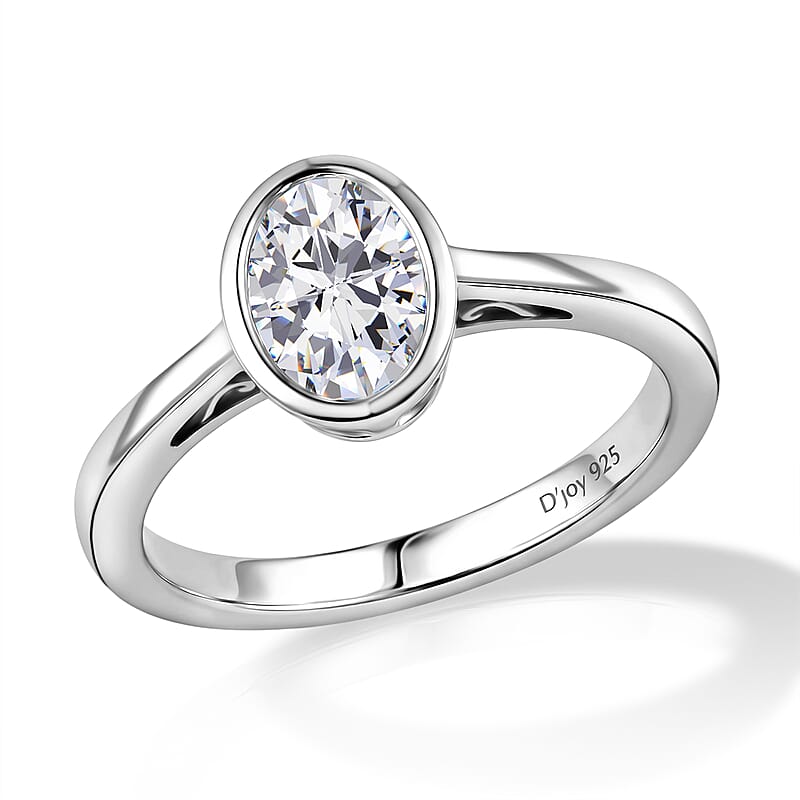 J Francis Embellished with Zirconia by Swarovski 1.80 ctw Ring in Platinum Over Sterling Silver (Size 6.5)