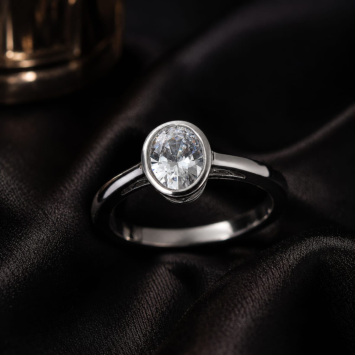 J Francis Embellished with Zirconia by Swarovski 1.80 ctw Ring in Platinum Over Sterling Silver (Size 6.5) image number 1