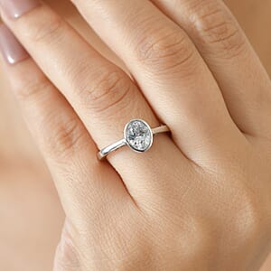 J Francis Embellished with Zirconia by Swarovski 1.80 ctw Ring in Platinum Over Sterling Silver (Size 6.5)