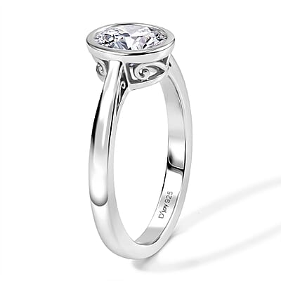 J Francis Embellished with Zirconia by Swarovski 1.80 ctw Ring in Platinum Over Sterling Silver (Size 6.5)