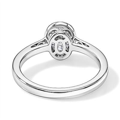J Francis Embellished with Zirconia by Swarovski 1.80 ctw Ring in Platinum Over Sterling Silver (Size 6.5)