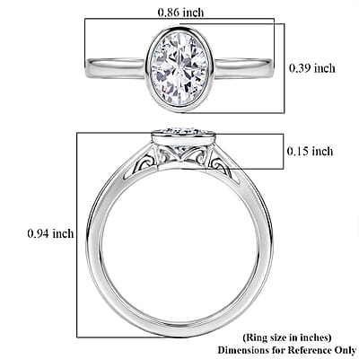 J Francis Embellished with Zirconia by Swarovski 1.80 ctw Ring in Platinum Over Sterling Silver (Size 6.5)