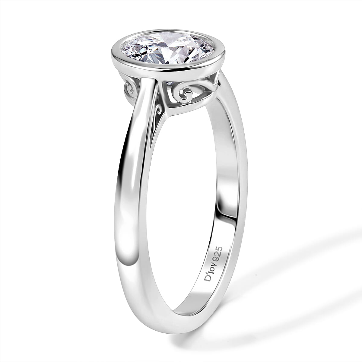 J Francis Embellished with Zirconia by Swarovski 1.80 ctw Ring in Platinum Over Sterling Silver (Size 7.0)