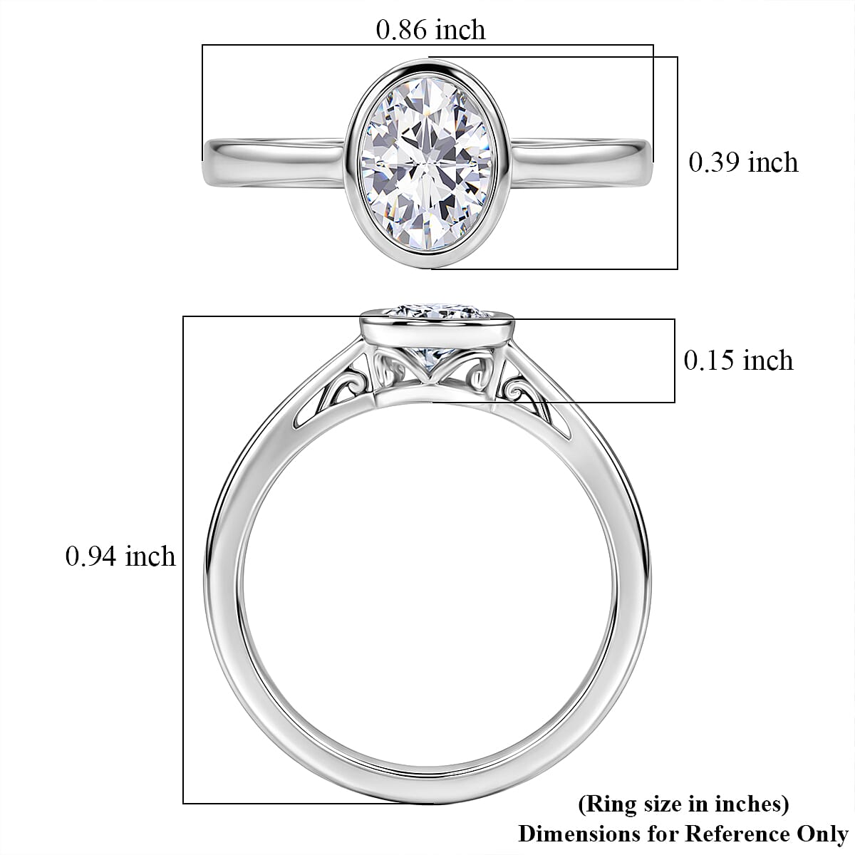 J Francis Embellished with Zirconia by Swarovski 1.80 ctw Ring in Platinum Over Sterling Silver (Size 7.0)