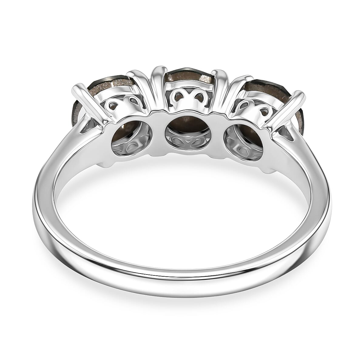 Emerald Swarovski Crystal Ring in Platinum Over Sterling Silver (Size 6.5)
