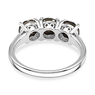 Emerald Swarovski Crystal Ring in Platinum Over Sterling Silver (Size 6.5)