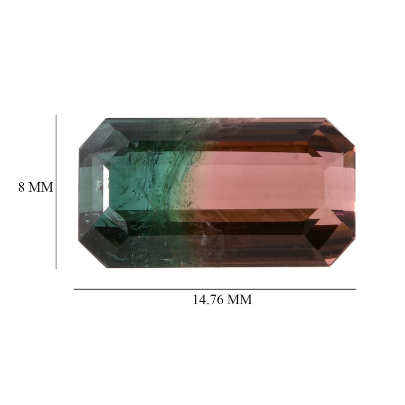 AAA Bi Color Tourmaline (Oct 14.76x8.12 mm) 7.01 ctw