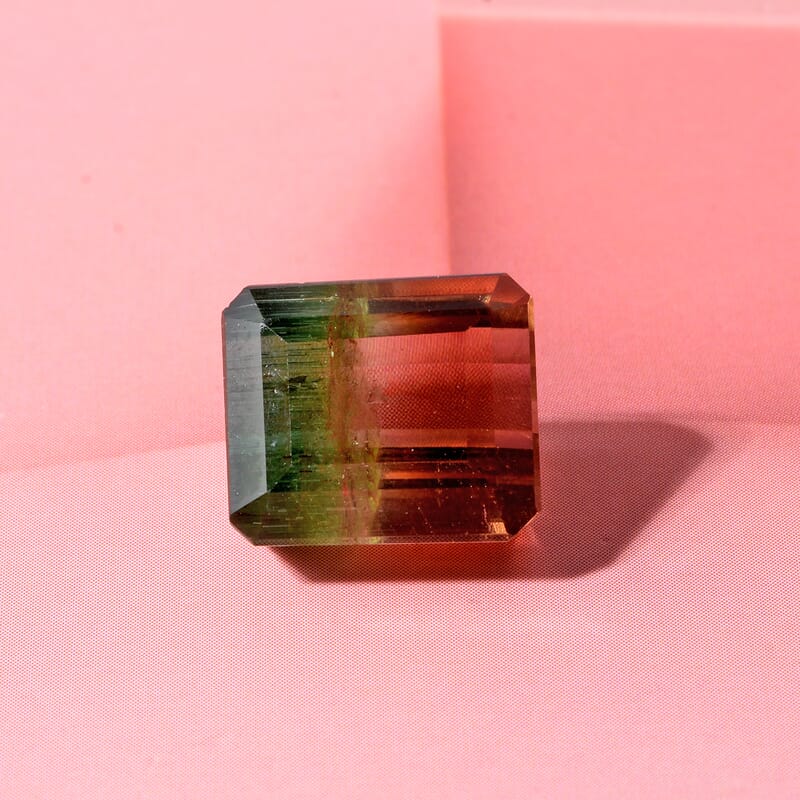 AAA Bi Color Tourmaline (Oct 11.78x10.16 mm) 9.60 ctw