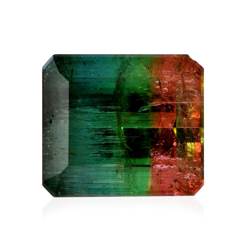 AAA Bi Color Tourmaline (Oct 8.77x7.75 mm) 3.58 ctw