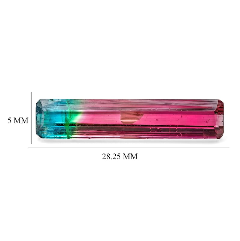 AAA Bi Color Tourmaline (Oct 28.25x5.9 mm) 7.49 ctw