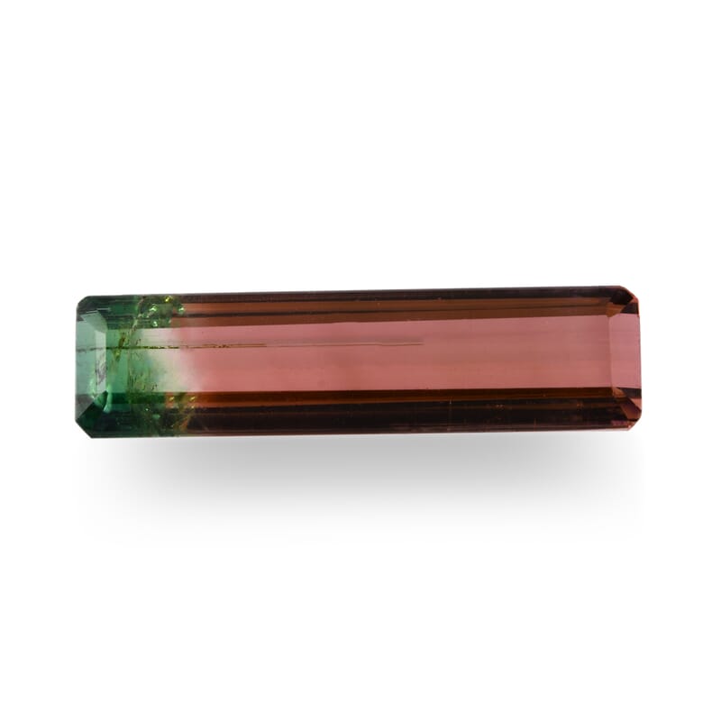 AAA Bi Color Tourmaline (Oct 25.87x6.8 mm) 10.65 ctw