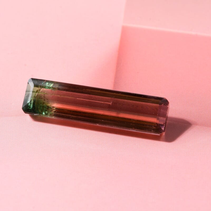 AAA Bi Color Tourmaline (Oct 25.87x6.8 mm) 10.65 ctw