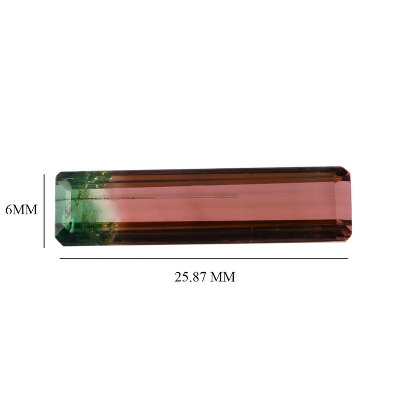 AAA Bi Color Tourmaline (Oct 25.87x6.8 mm) 10.65 ctw