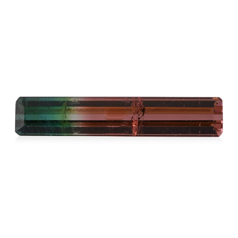 AAA Bi Color Tourmaline (Oct 27.7x5.11 mm) 7.15 ctw