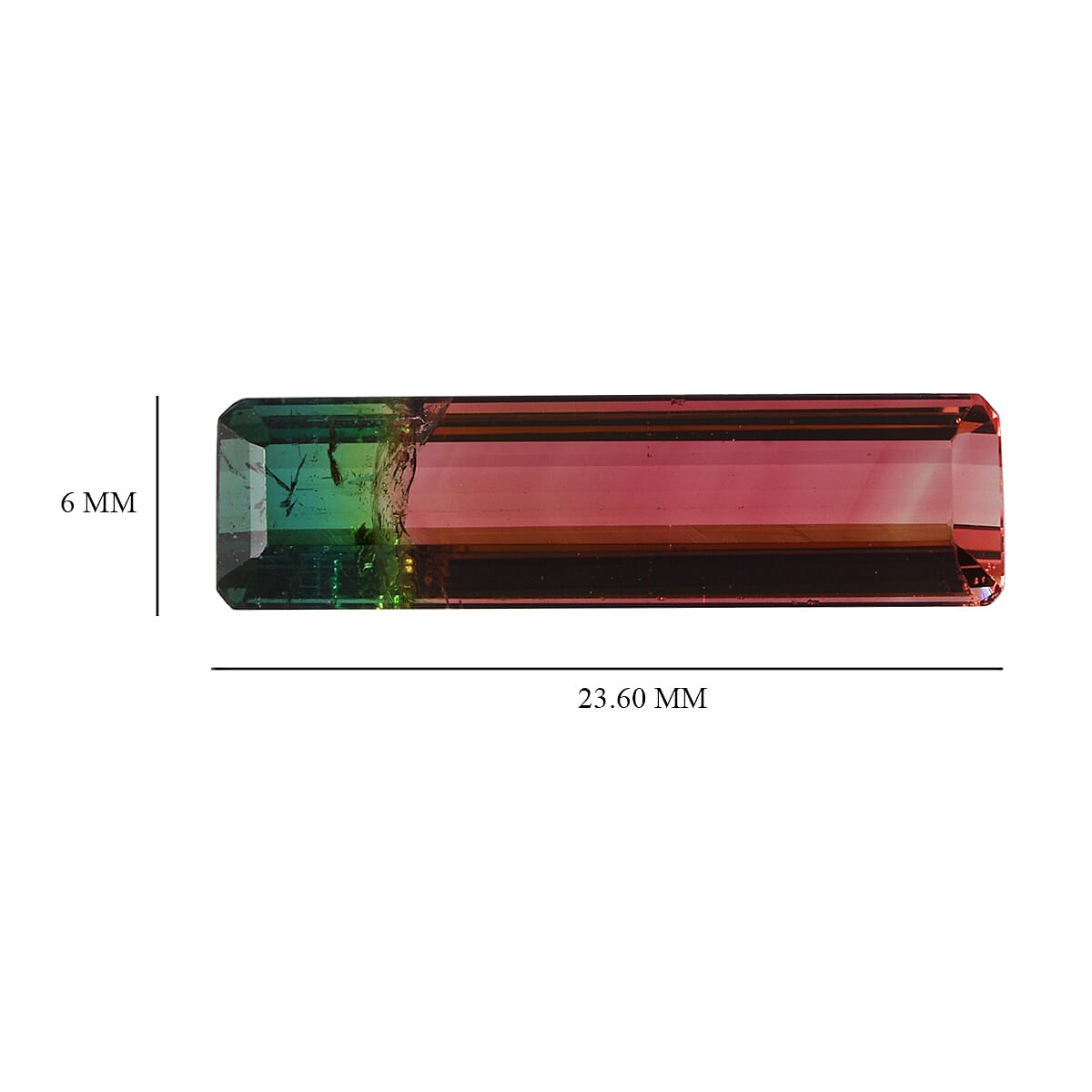 AAA Bi Color Tourmaline (Oct 23.60x6.39 mm) 6.63 ctw