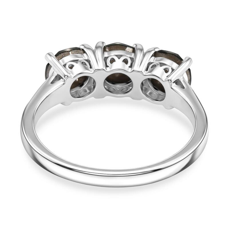 Emerald Swarovski Crystal Ring in Platinum Over Sterling Silver (Size 5.5)