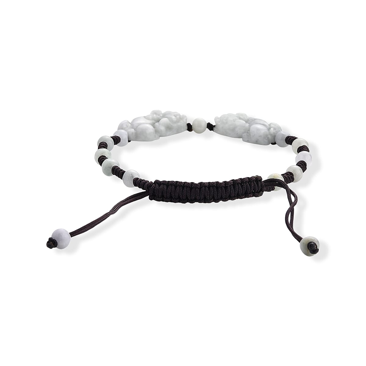 Natural Jade 30.00 ctw Beaded Stretch Bracelet in Silvertone image number 3