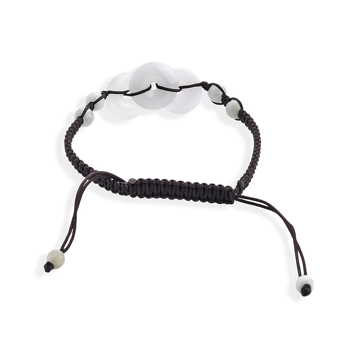 Natural Jade 25.00 ctw Beaded Stretch Bracelet in Silvertone image number 3