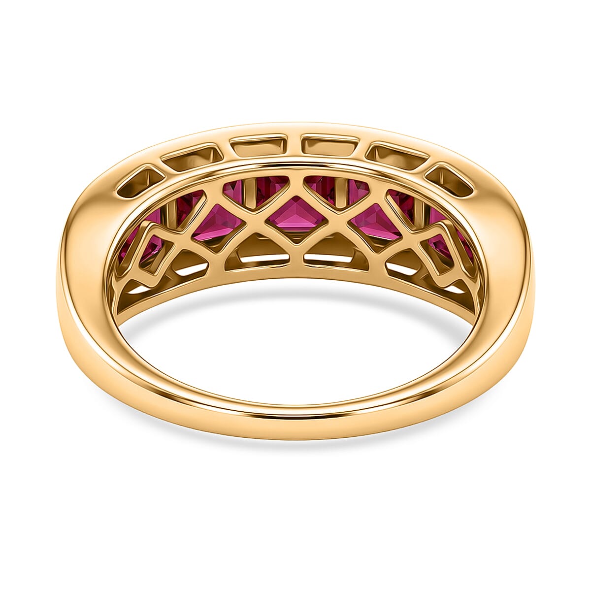 Orissa Rhodolite Garnet 3.85 ctw Ring in 18K YG Plated Sterling Silver image number 4