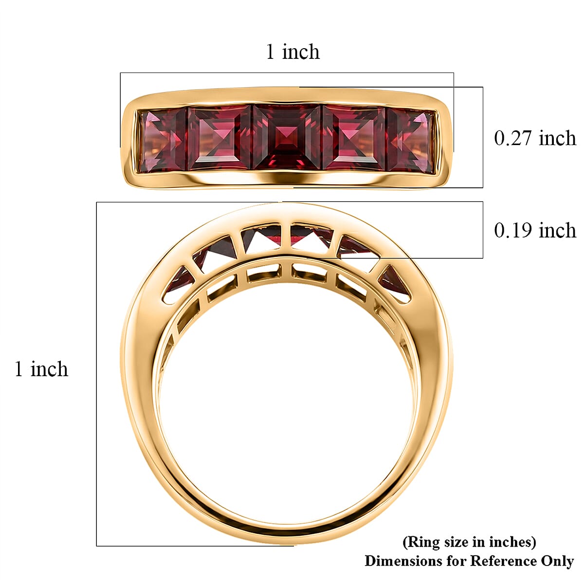 Orissa Rhodolite Garnet 3.85 ctw Ring in 18K YG Plated Sterling Silver image number 5