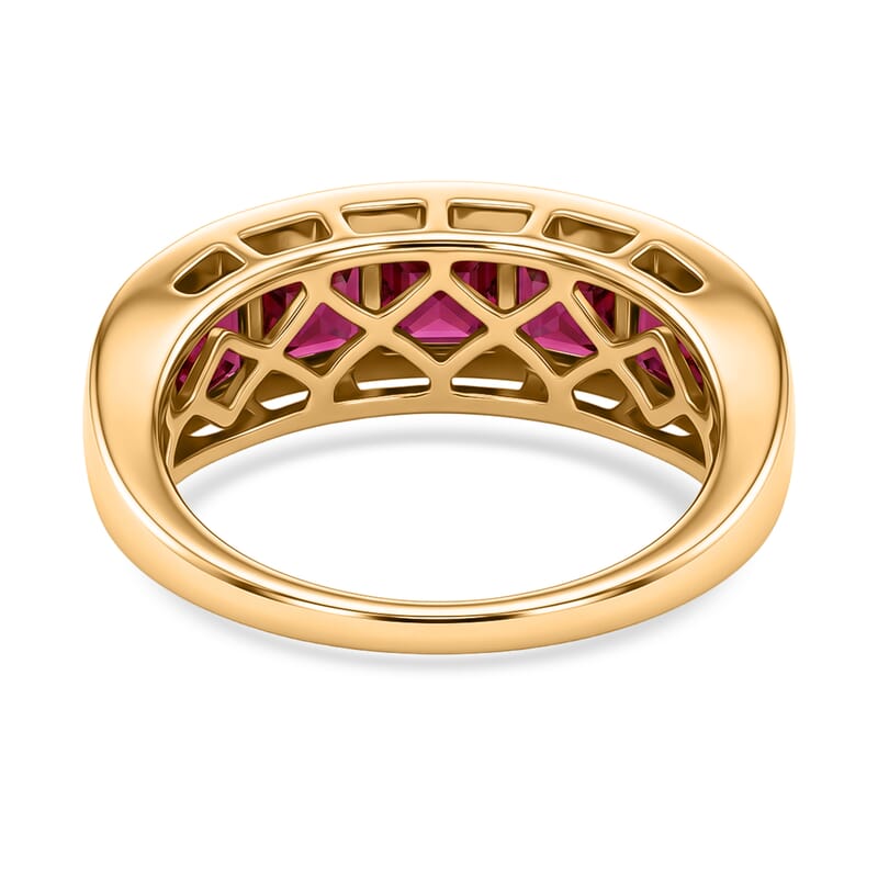 Orissa Rhodolite Garnet 3.85 ctw Ring in 18K YG Plated Sterling Silver (Size 8.0)