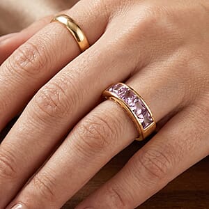 Rose De France Amethyst 3.85 ctw Ring in 18K YG Plated Sterling Silver (Size 6.5)