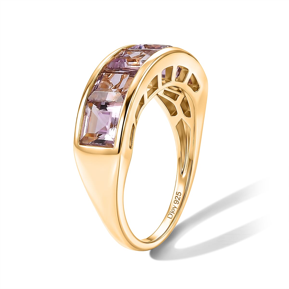 Rose De France Amethyst 3.85 ctw Ring in 18K YG Plated Sterling Silver (Size 6.5) image number 3
