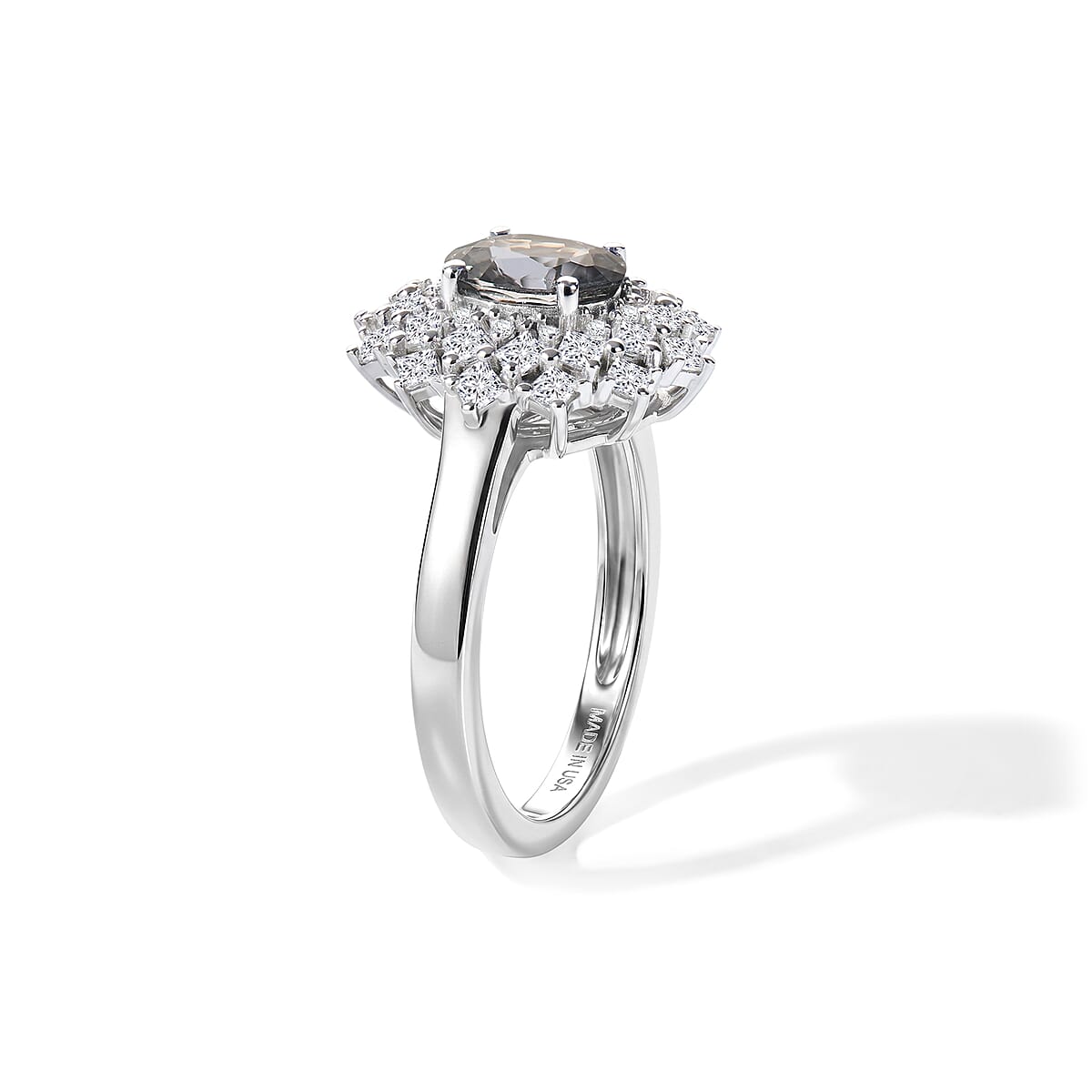 D'Joy Premium Platinum Spinel, Moissanite Ring in Rhodium Over Sterling Silver (Size 10.0) 1.50 ctw image number 2
