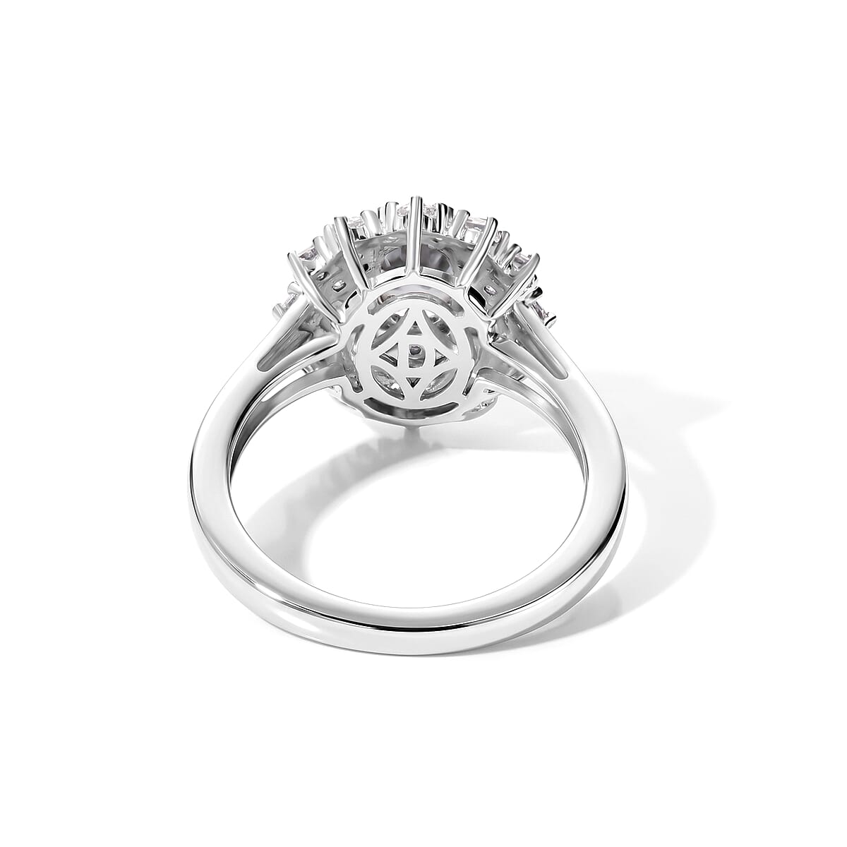 D'Joy Premium Platinum Spinel, Moissanite Ring in Rhodium Over Sterling Silver (Size 10.0) 1.50 ctw image number 3