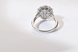 D'Joy Premium Platinum Spinel, Moissanite Ring in Rhodium Over Sterling Silver (Size 10.0) 1.50 ctw