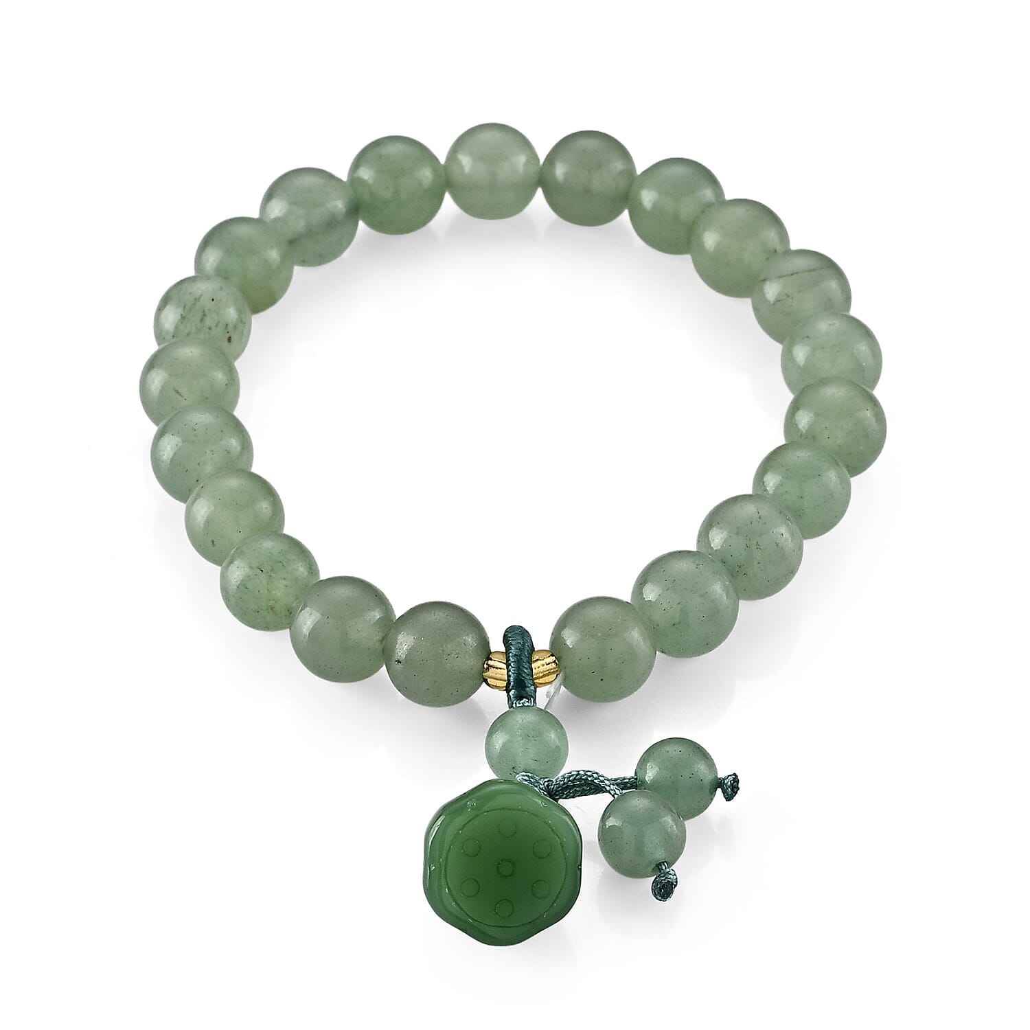 Green Aventurine 90.00 ctw Beaded Stretch Bracelet (6-6.5In)