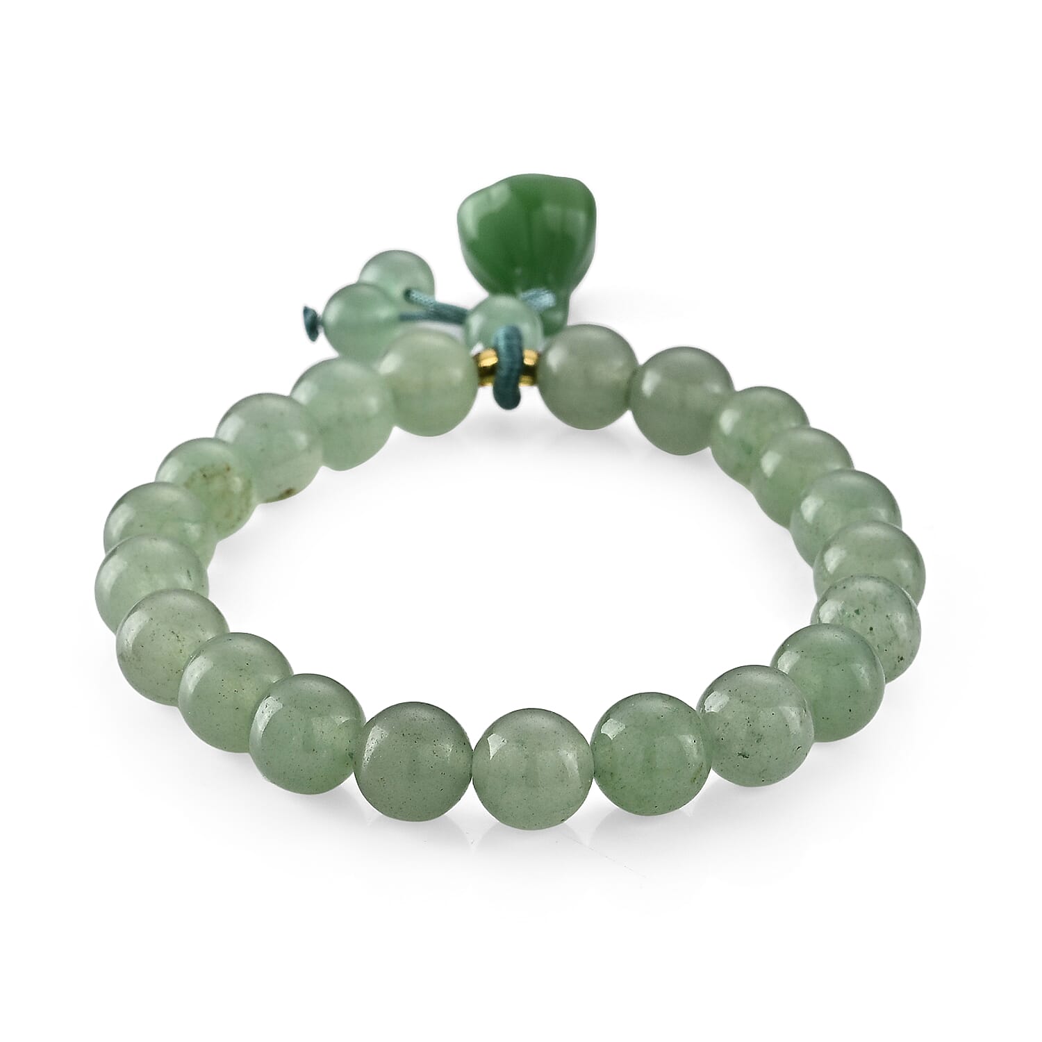 Green Aventurine 90.00 ctw Beaded Stretch Bracelet (6-6.5In)