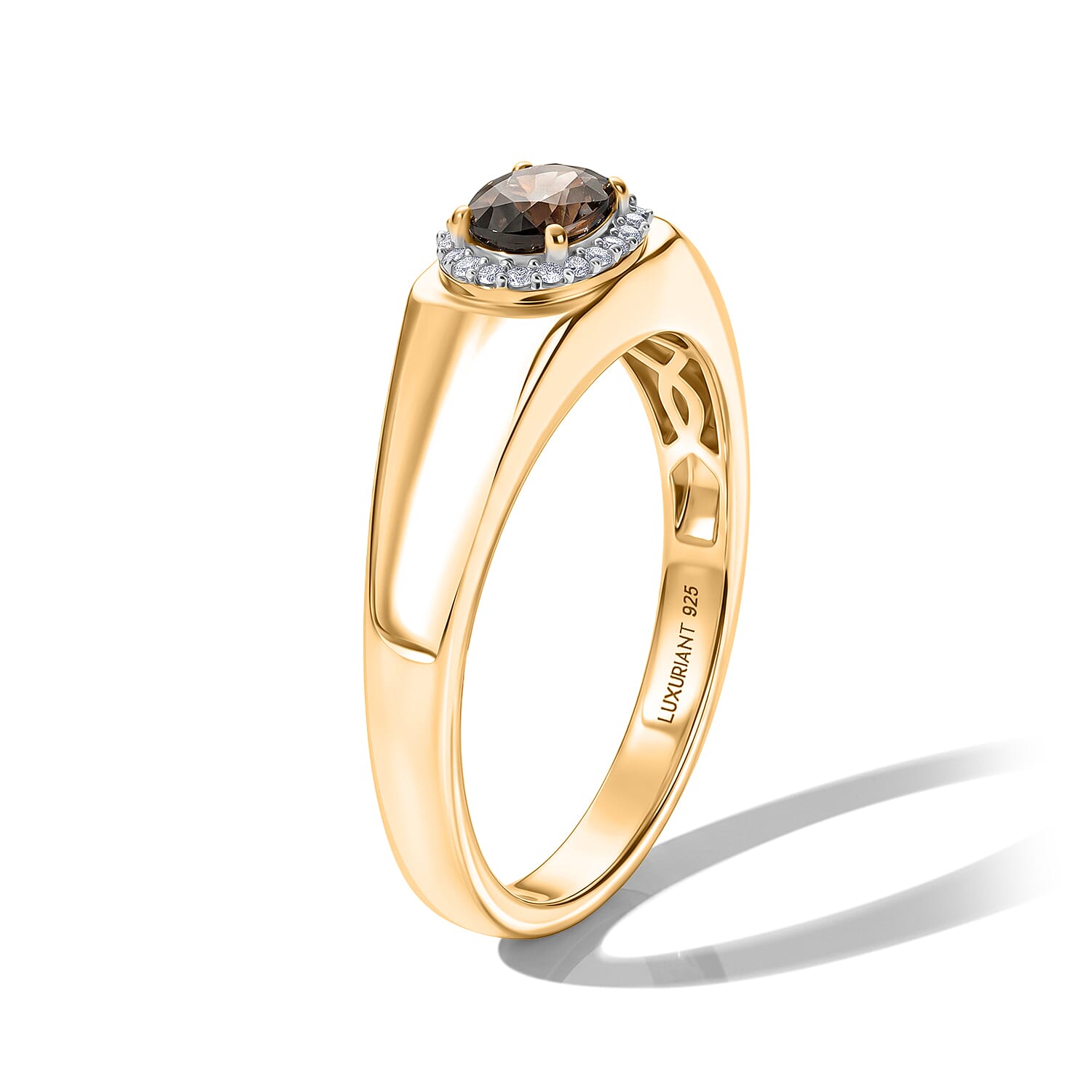 Premium Platinum Spinel and Luxuriant Lab Grown Diamond G-H SI 1.00 ctw Men's Ring in 18K Vermeil Yellow Gold Over Sterling Silver (Size 10.0)