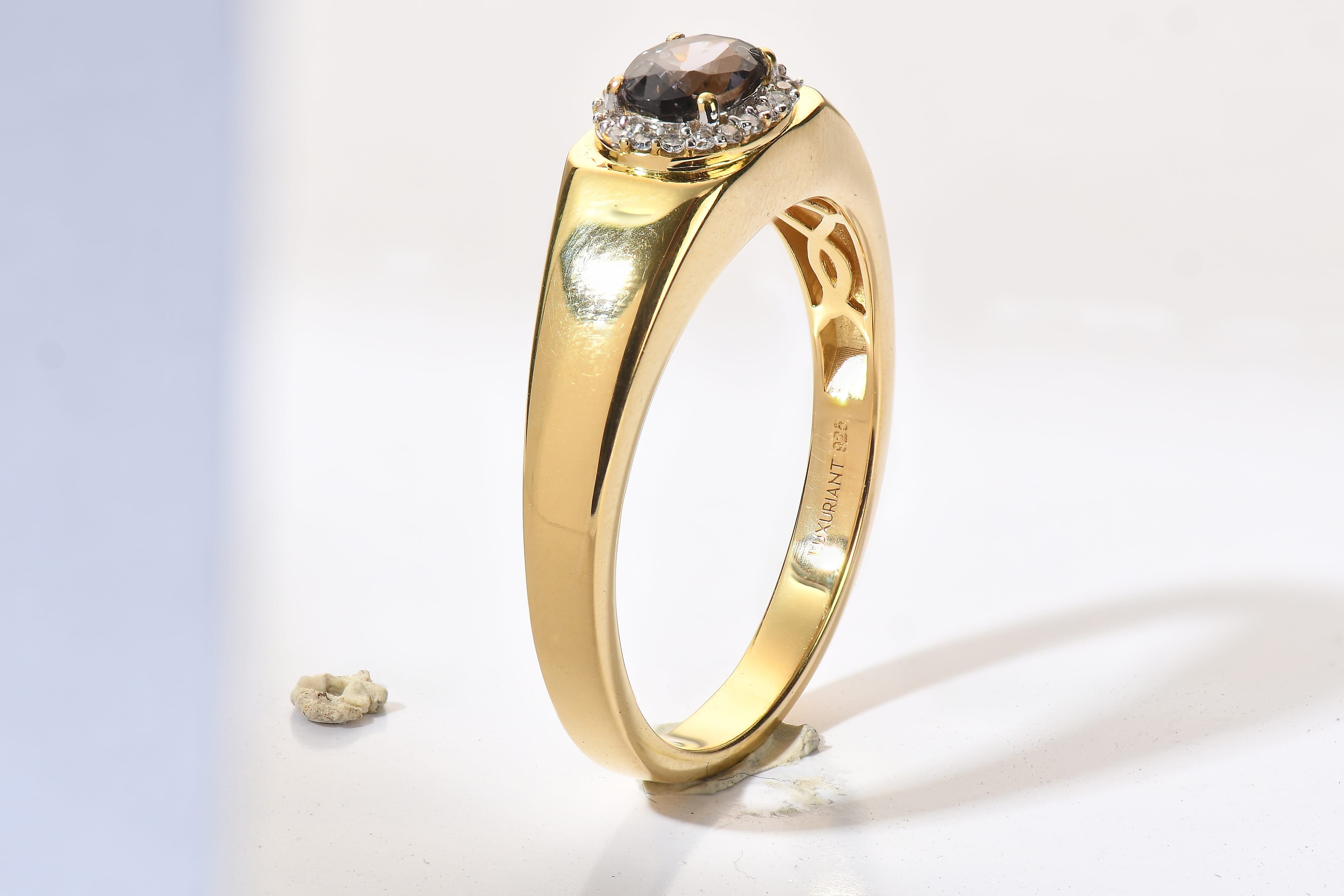 Premium Platinum Spinel and Luxuriant Lab Grown Diamond G-H SI 1.00 ctw Men's Ring in 18K Vermeil Yellow Gold Over Sterling Silver (Size 9.0)