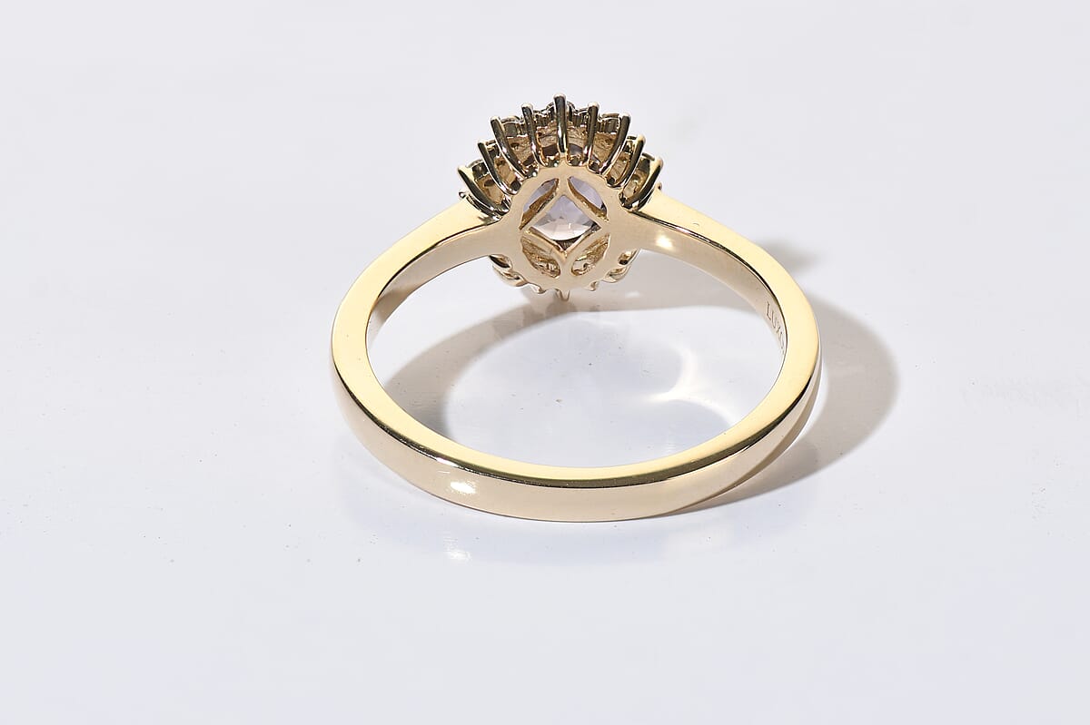 Luxoro 10K Yellow Gold AAA Platinum Spinel, Diamond (I2) (0.15 cts) Ring (Size 10.0) 1.60 ctw image number 3