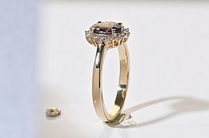 Luxoro 10K Yellow Gold AAA Platinum Spinel, Diamond (I2) (0.15 cts) Ring (Size 10.0) 1.60 ctw