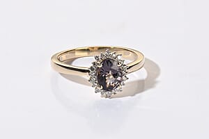 Luxoro AAA Platinum Spinel and Diamond I2 1.60 ctw Ring in 10K Yellow Gold (Size 8.0)