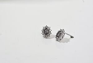 D'Joy Premium Platinum Spinel, Moissanite Earrings in Rhodium Over Sterling Silver 1.65 ctw