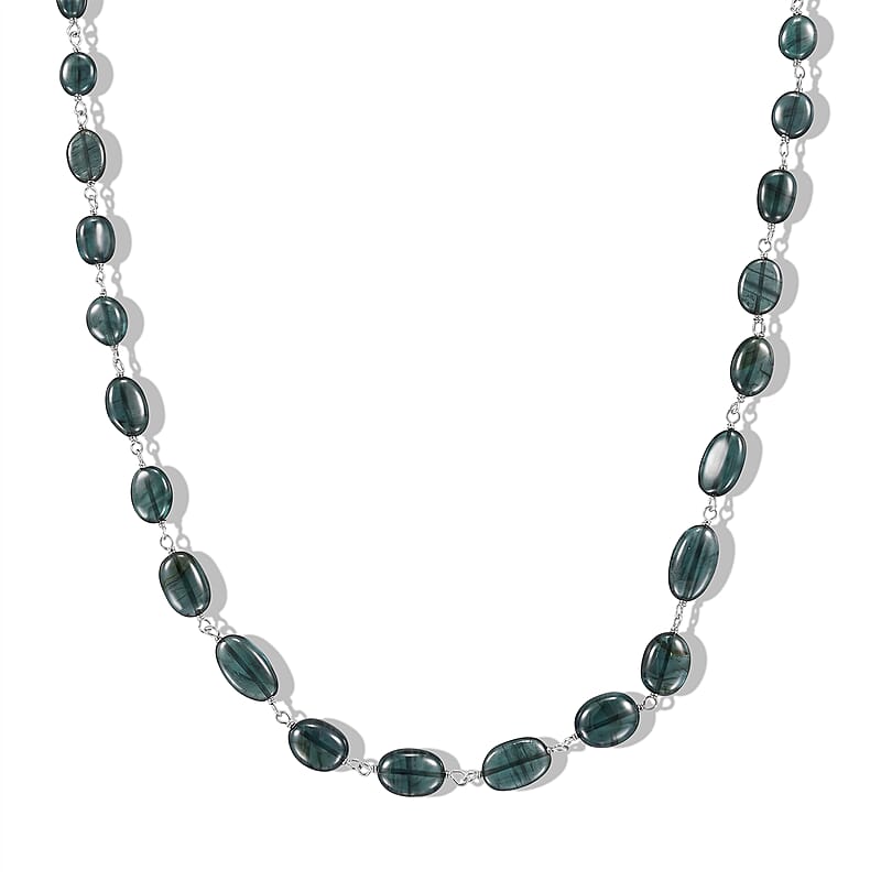 Certified & Appraised Rhapsody AAAA Monte Belo Indicolite 35.00 ctw Beaded Necklace in 950 Platinum 18 Inches