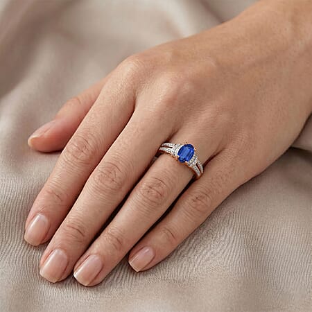 Blue Sapphire / Rose Gold Over Sterling Silver / 4 - Product card gallery slide 2 (10293359935801)