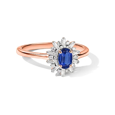 Kanchanaburi Blue Sapphire / Rose Gold Over Sterling Silver / 4 - Product card gallery slide 1 (10293364031801)