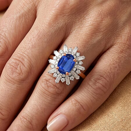 Kanchanaburi Blue Sapphire / Rose Gold Over Sterling Silver / 4 - Product card gallery slide 2 (10293364031801)