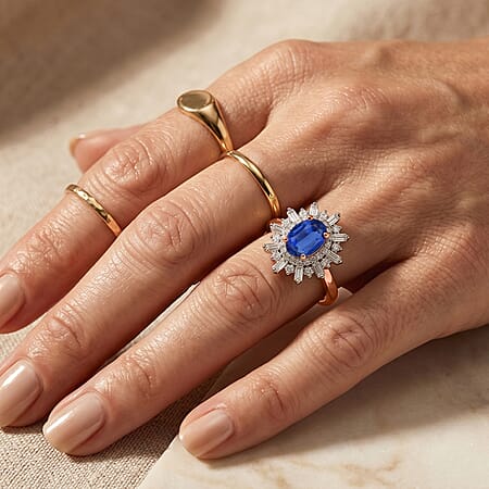 Kanchanaburi Blue Sapphire / Rose Gold Over Sterling Silver / 4 - Product card gallery slide 3 (10293364031801)