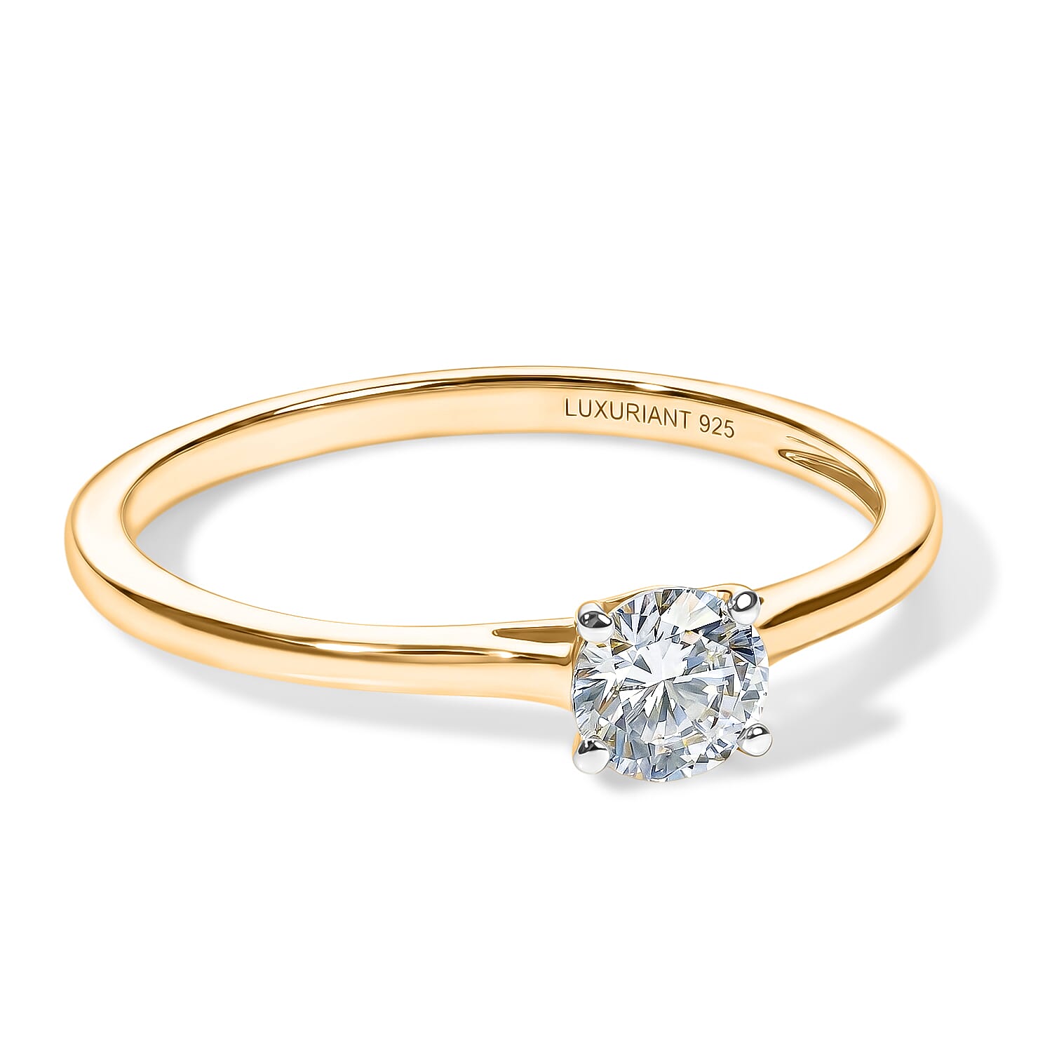 D'Joy Premium Pink Morganite and Moissanite 0.70 ctw Ring in 18K Vermeil Yellow Gold Over Sterling Silver (Size 8.5)