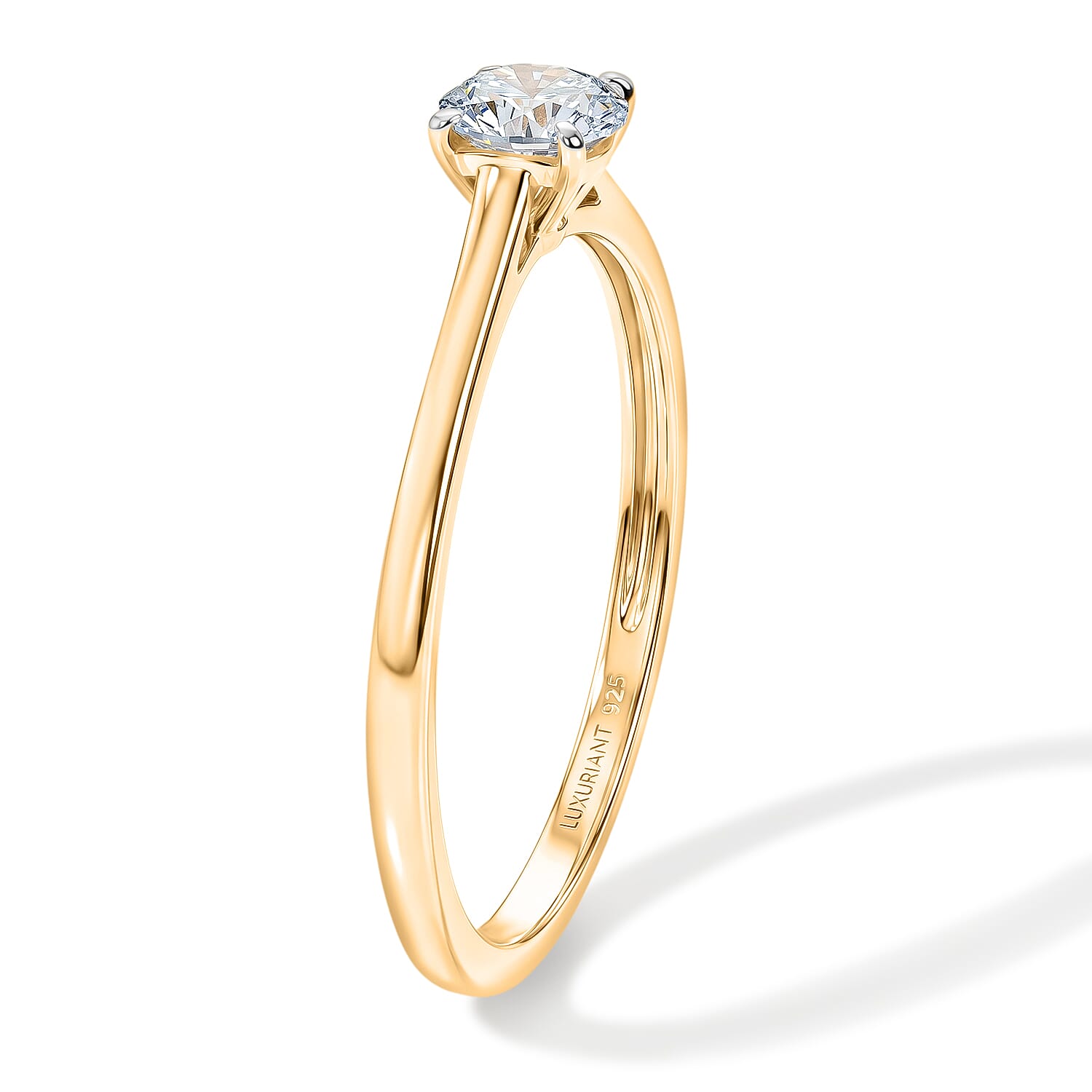 D'Joy Premium Pink Morganite and Moissanite 0.70 ctw Ring in 18K Vermeil Yellow Gold Over Sterling Silver (Size 8.5)