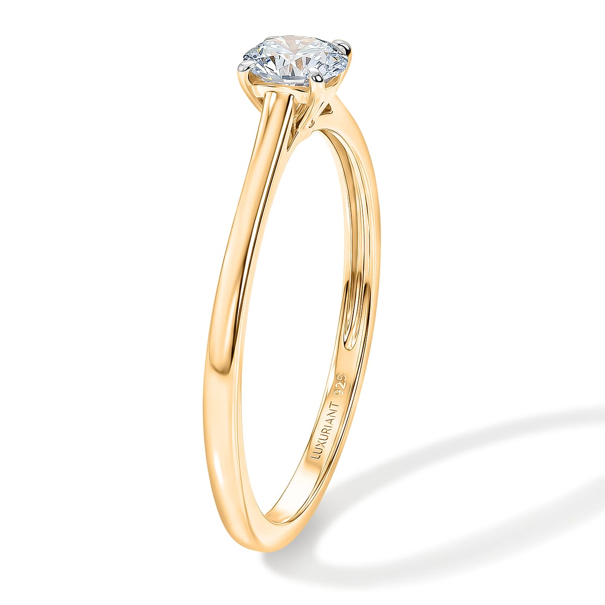 D'Joy Premium Pink Morganite and Moissanite 0.70 ctw Ring in 18K Vermeil Yellow Gold Over Sterling Silver (Size 8.5) image number 3