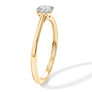 D'Joy Premium Pink Morganite and Moissanite 0.70 ctw Ring in 18K Vermeil Yellow Gold Over Sterling Silver (Size 8.5)